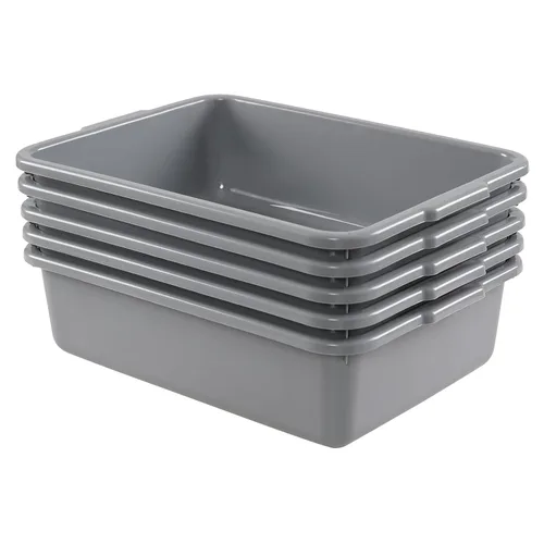 Miniatura 7 de Caja de autobús comercial de 8 L, paquete de 5 unidades, pequeña bañera de autobús de lavado, color gris