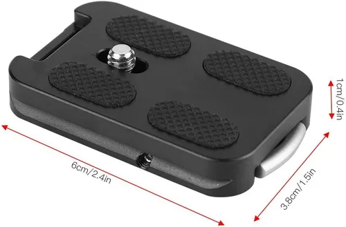 Miniatura 7 de Placa de liberación rápida, cámara de aleación de aluminio QR-60, placa universal de zapata rápida con placa de trípode de montaje de tornillo