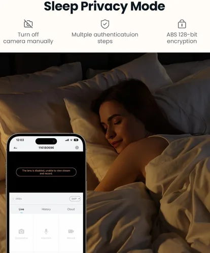 Miniatura 7 de ieGeek - Cámaras de seguridad para el hogar de 2K, cámara para mascotas de 360° con seguimiento automático, detección de movimiento y sonido, visión