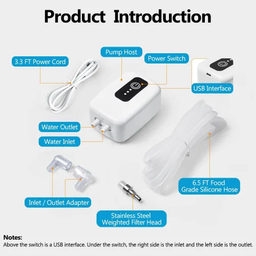Miniatura 4 de Bomba autocebante eléctrica portátil de grado alimenticio USB para embotellar vino, cerveza, bebidas y kombucha, kit de bomba de transferencia