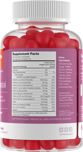 Miniatura 2 de Zahler Gomitas prenatales – Apoya el desarrollo fetal de las futuras madres – Ácido fólico y vitamina A para apoyo general de la salud – Kosher, sin