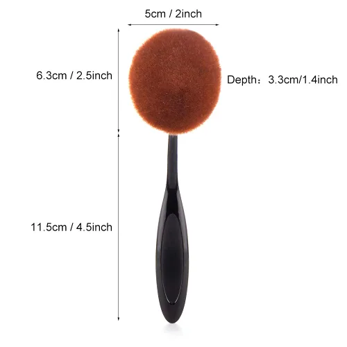 Miniatura 2 de Yoseng Brocha ovalada para base de dientes, cepillo de dientes grande, aplicación rápida e impecable, crema líquida en polvo, base de protector