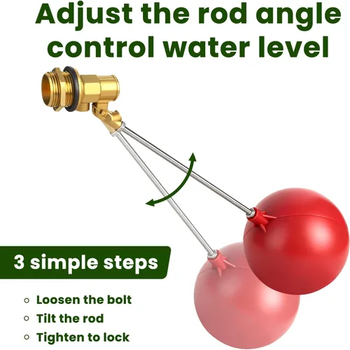 Miniatura 5 de Válvula de flotador de acero inoxidable para tanque de agua y abrevadero, opciones de tamaño de 1/2-3/4 pulgadas para una gestión confiable