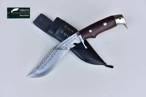 Miniatura 2 de GK&CO. Kukri House Auténtico Kukri/Khukuri hoja de 5 pulgadas dragón águila americana Kukri-mango de madera de espiga completa, funda de cuero