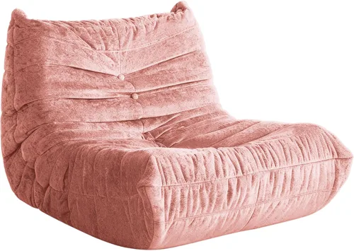 Miniatura 88 de Puf para adultos, silla puf grande, sillón con relleno de espuma viscoelástica para el hogar, apartamento o sala de juegos, gris afelpado Felpa gris