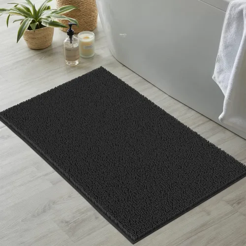 Miniatura 177 de LuxUrux Tapete de microfibra afelpada, de felpilla extrasuave, pelo largo de 1 pulgada, muy absorbente, para baño o ducha, lavar y secar a máquina