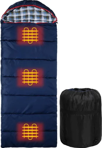 Miniatura 19 de REDCAMP Saco de dormir de franela para adultos, cómodos sacos de dormir de algodón para campamento, mochileros, senderismo, con capucha desmontable