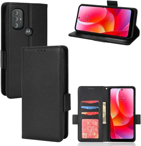 Miniatura 180 de Funda de piel sintética compatible con Motorola Moto E22 4G, funda de piel sintética compatible con Motorola Moto E22i 4G, color negro