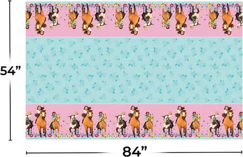 Miniatura 2 de Spirit Riding Free - Mantel rectangular de plástico para mesa, 54 x 84 pulgadas, 1 unidad