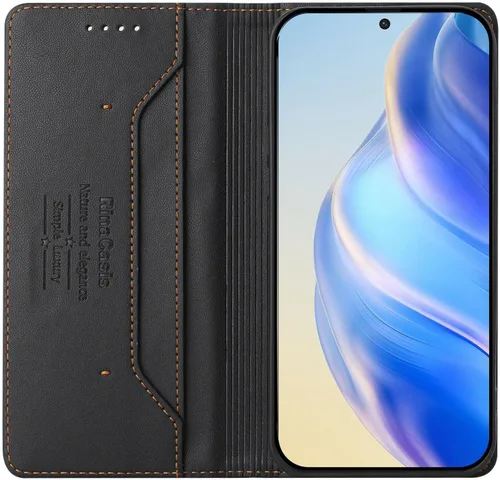 Miniatura 2 de Compatible con Blackview Oscal Flat 1c Flip Kickstand Magnetic Closure Wallet case Funda Negro