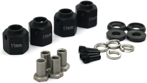 Miniatura 7 de MOHERO Bujes de rueda hexagonales de aleación de aluminio de 0.354 in de grosor y 0.472 in para Trx4 1/10 RC modelo Crawler (rojo, 0.354 in)