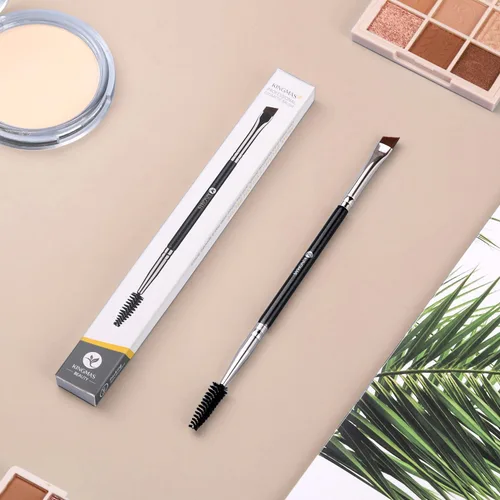 Miniatura 7 de KINGMAS Cepillo para Cejas Spoolie Profesional de Doble Punta con Ángulo para Delinear y Dar Forma a las Cejas o Pestañas (Negro)