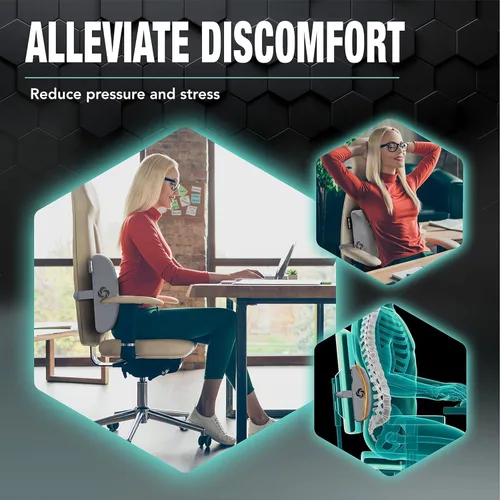 Miniatura 3 de Samsonite Almohada ergonómica de apoyo lumbar para silla de oficina, silla de juegos o automóvil, cojín de espuma viscoelástica con malla ventilada