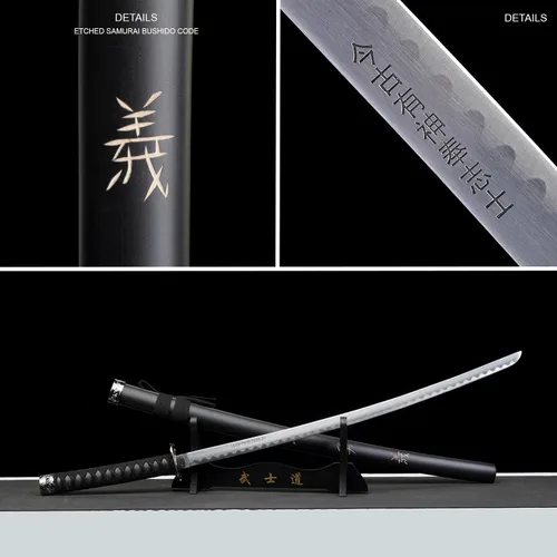 Miniatura 4 de PS 39.8 pulgadas Último Samurái Espada Japonesa Katana Honor Grabado En Vaina. Para Colección. Regalo, Uso de Práctica de Espada al Aire Libre