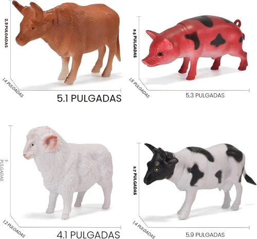 Miniatura 3 de Paquete de 12 juguetes de animales de granja grandes para niños de 3 a 5 años de 1 a 3 años, figuras educativas realistas de animales de granja