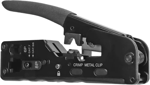 Miniatura 2 de Herramienta de crimpado Ethernet Crimpadora Pasa a través de Ethernet Crimper para RJ11 RJ12 Cat5 Cat6 Cat7