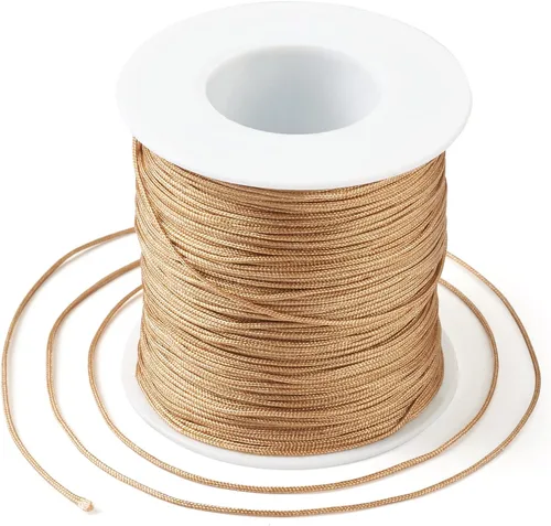 Pandahall - Cordón de nailon para joyería de 109 yardas, cuerda de anudación china de hilo de macramé para joyería Kumihimo (vara dorada)