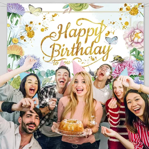 Miniatura 5 de Pancarta de fondo de fotografía de cumpleaños de jardín de flores rosas para decoración de fiesta de mujeres