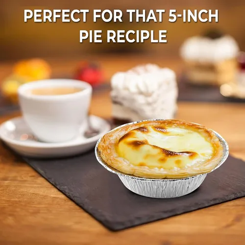Miniatura 9 de 5 Inch Aluminum Pot Pie Pans (25 Pack) 7 oz Capacity, Disposable, For Tarts, Quiche & Chicken Pot Pies, Freezer Safe, Made in USA