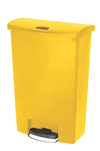 Miniatura 50 de Rubbermaid Commercial Products - Bote de basura Streamline Slim con pedal Papelera de plástico, 4 galones (15 litros), color rojo, con manos