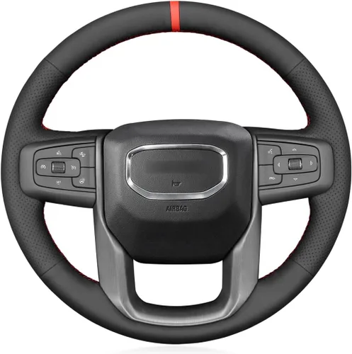 Miniatura 20 de MEWANT Funda para Volante para GMC Sierra 1500 / Sierra 1500 Limited/Sierra 2500 / Sierra 3500/ Yukon (XL) Envoltura de Volante Cosida a Mano