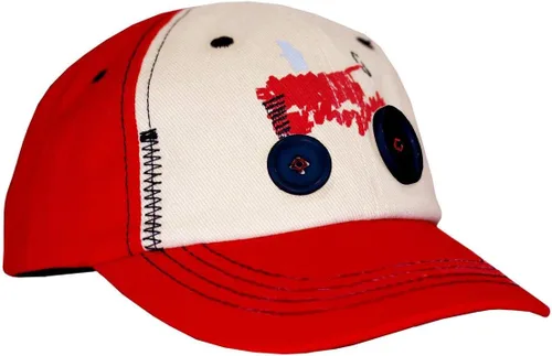 Miniatura 3 de Case IH Sombrero de 2 tonos para niños pequeños con ruedas de botón (niño pequeño, rojo), Rojo caqui