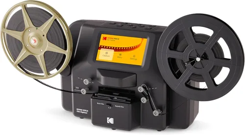 KODAK REELS - Convertidor digitalizador de películas de 8mm y Super 8 con pantalla grande de 5", escáner convierte película fotograma por fotograma