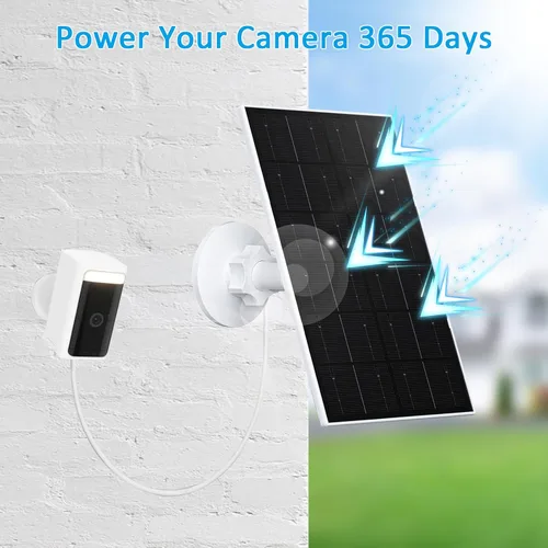 Miniatura 5 de FUTUREZEN Panel solar de 4 W para cámaras WYZE, cargador solar USB-C y micro USB, compatible con WYZE Cam Pro, cámara exterior V1/V2, cable de 9.8
