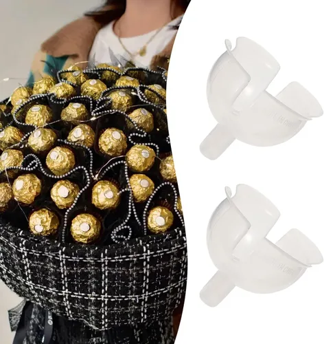 Miniatura 5 de FOMIYES 60 soportes para bolas de chocolate transparente, envoltorios de plástico de trufa de chocolate, base fija para ramo de chocolate