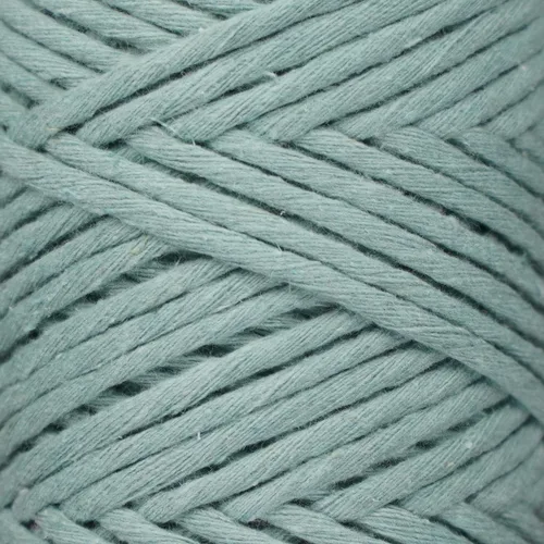 Miniatura 4 de Makromecity, Cordón de algodón para macramé de 1/8 pulgadas x 100 yardas (300 pies) Hilo de algodón verde crepé de 3 mm de un solo hilo para arte