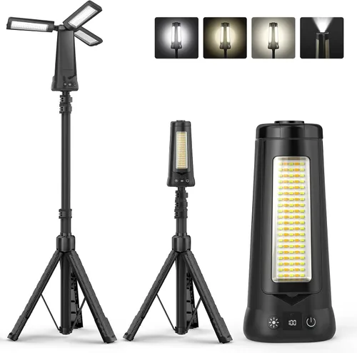 Dimgogo15000mAh Luz recargable para acampar, luz de trabajo LED portátil | Standing Light with 7ft Max Height, 5500 Lumen 6500/4500/3500K Dimmable