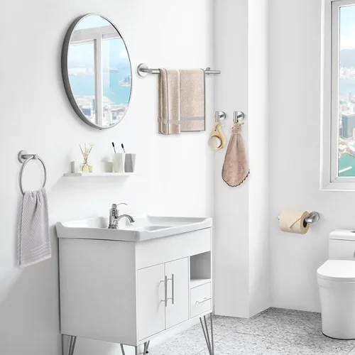 Miniatura 8 de TQKAG Juego de Accesorios de Ferretería de Baño de Níquel Cepillado - Juego de 10 Piezas Premium de Acero Inoxidable SUS304 con Barras Portatollas
