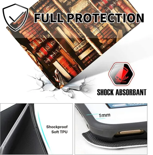 Miniatura 84 de Funda para tablet Fire 7 (12ª generación, versión 2022), delgada, a prueba de golpes, delgada, de piel sintética, con función de apagado/encendido