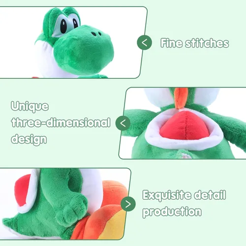 Miniatura 5 de Yoshi - Juguetes de peluche, serie Mario All-Stars de 13 pulgadas, color verde, ideal para Navidad, cumpleaños y más