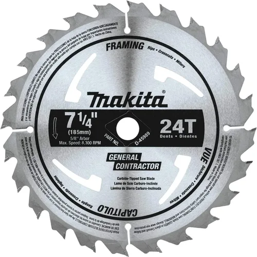 Miniatura 2 de Makita D-45989-10 Hoja de sierra circular con punta de carburo 24T de 7-1/4 pulgadas, marco/uso general, 10/pk