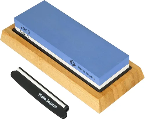 Kota Japan piedra de afilar premium Piedra para afilar cuchillos naturales, KIT AGRADABLE, suave, SIN ESFUERZO Base antiadherente, SEGURIDAD