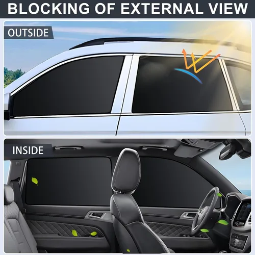 Miniatura 2 de ZATOOTO Persianas para ventana de automóvil, paquete de 4 fundas para ventana de automóvil con bloqueo UV de alta calidad, cortinas de ventana