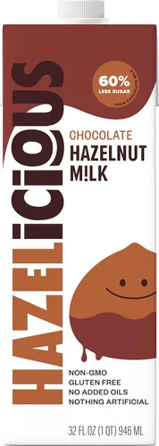 Miniatura 3 de Hazelicious Leche de chocolate y avellana, sin lácteos, sin OMG, a base de plantas y vegana, 60% menos de azúcar, cajas de 32 onzas líquidas