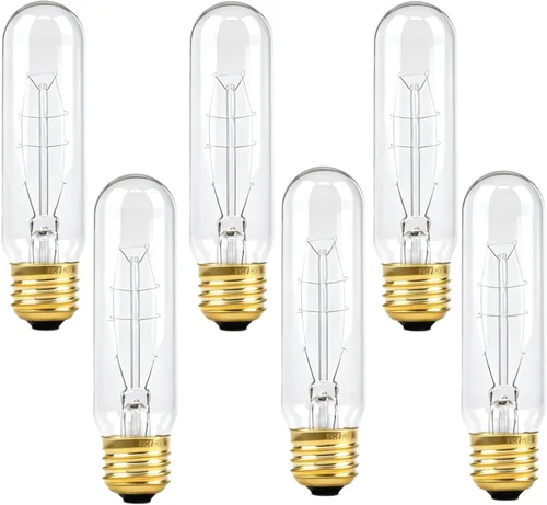 Miniatura 8 de Bombillas tubulares T10 de 25 W, bombilla incandescente, bombilla T10, 120 V, 25 W, 2200 K, bombillas de tubo E26, base media, regulables