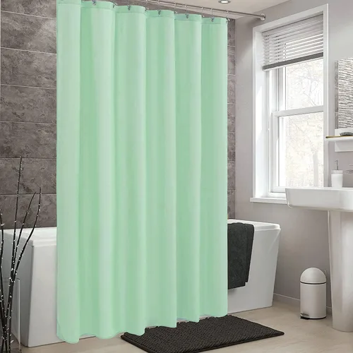 Miniatura 31 de LLSCL Cortina de ducha de tela azul con contrapeso inferior, calidad de hotel impermeable, 72 x 72 pulgadas, lavable a máquina Azul marino