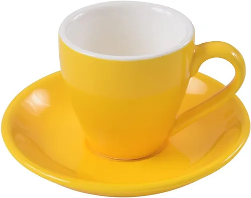 Miniatura 5 de Taza de café espresso de porcelana ionEgg con platillo, taza de café expreso, 80ml/2.7Oz, verde