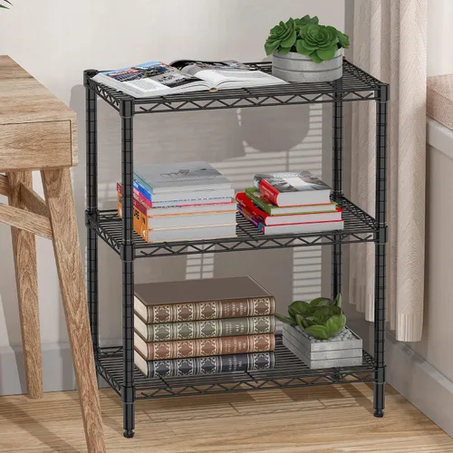 Miniatura 6 de Folews Estante de Metal de 3 Niveles para Almacenamiento, Unidad de Estantería de Alambre Estante de Almacenamiento Organizador Estante Utilitario