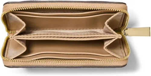 Miniatura 3 de Michael Kors Estuche para tarjetas Jet Set con cremallera pequeña, Camello, Estuche para tarjetas Jet Set con cremallera pequeña