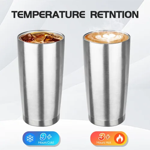 Miniatura 38 de StarSpeed Vaso de 20oz a granel con tapa, acero inoxidable de doble pared aislada al vacío, taza de café con recubrimiento de polvo para bebidas