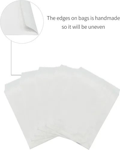 Miniatura 7 de Jexila Paquete de 100 bolsas de papel de estraza de 5 x 7 pulgadas, bolsas planas de papel kraft para galletas, dulces, para panadería, mercancía
