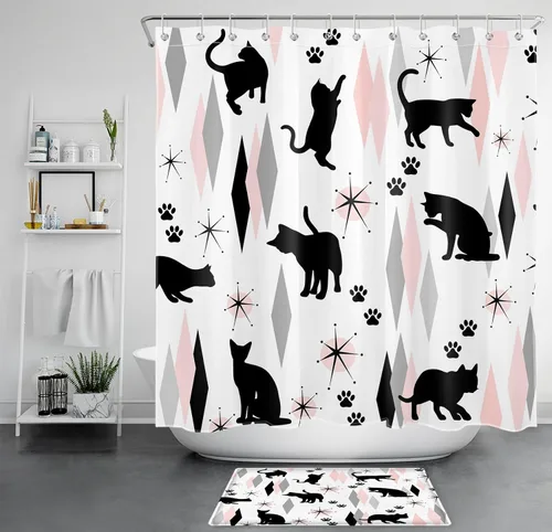 Miniatura 39 de EOBTAIN Cortina de ducha floral zen, lirio de agua blanca, mariposa y piedra zen gris, cortinas de ducha para baño, plantas, naturaleza, espiritual