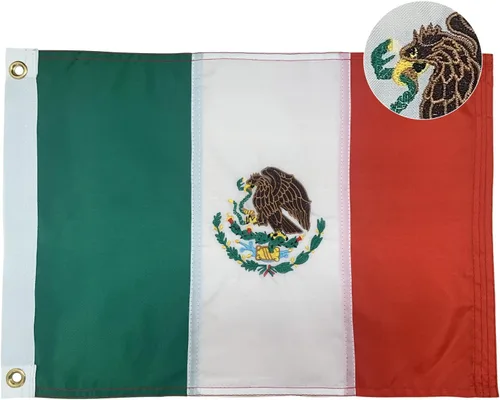 Miniatura 11 de Bandera mexicana de Bradford 6X10 pies para exterior, bandera grande bordada de México, bandera mexicana resistente de doble cara, bandera mexicana