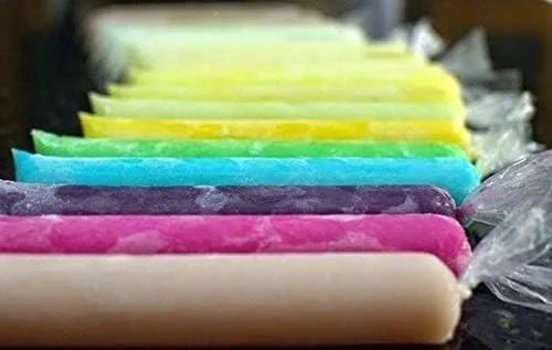 200 bolsas de paletas de 2 x 12 pulgadas, tamaño comercial popular para vikingos, marcianos, bolis de hielo, charamuscas, hielitos y yogur