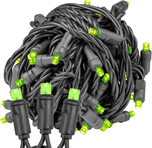 Miniatura 15 de Novelty Lights Guirnalda de luces de Navidad de 25 pies, 50 bombillas LED multicolor en cable negro, espacio de 6 pulgadas, iluminación conectable