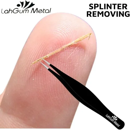 Miniatura 7 de Pinzas puntiagudas súper afiladas de precisión de punta fina encarnada Kit de depilación – Removedor de vello facial inoxidable extra fino